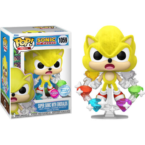 Funko-Pop!-Plus-Sonic-the-Hedgehog—Super-Sonic-with-Emeralds-(Flocked)-(Special-Edition)-#1059-Vinyl-Figure