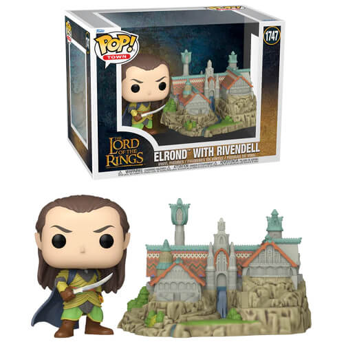 Funko-Pop!-Town-The-Lord-of-the-Rings—Elrond-with-Rivendell #1747-Vinyl-Figures