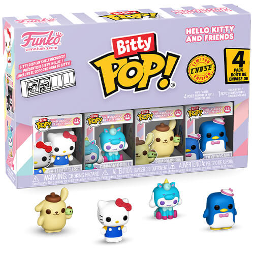 Funko-Bitty-Pop!-4-Pack-Hello-Kitty-and-Friends—Hello-Kitty-(Classic),-Cinnamoroll,-Pompompurin,-Chase-Figure-Vinyl-Figures