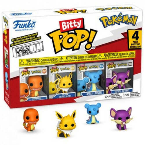 Funko-Bitty-Pop!-4-Pack-Pokemon—Charmander,-Jolteon,-Larpas,-Rattata-Vinyl-Figures