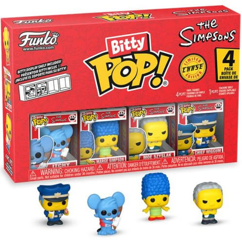 Funko-Bitty-Pop!-4-Pack-The-Simpsons—Itchy,-Marge-Simpson,-Moe-Szyslak,-Chief-Wiggum-Vinyl-Figures